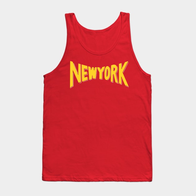 New York Vintage Style Yellow Tank Top by FireflyCreative